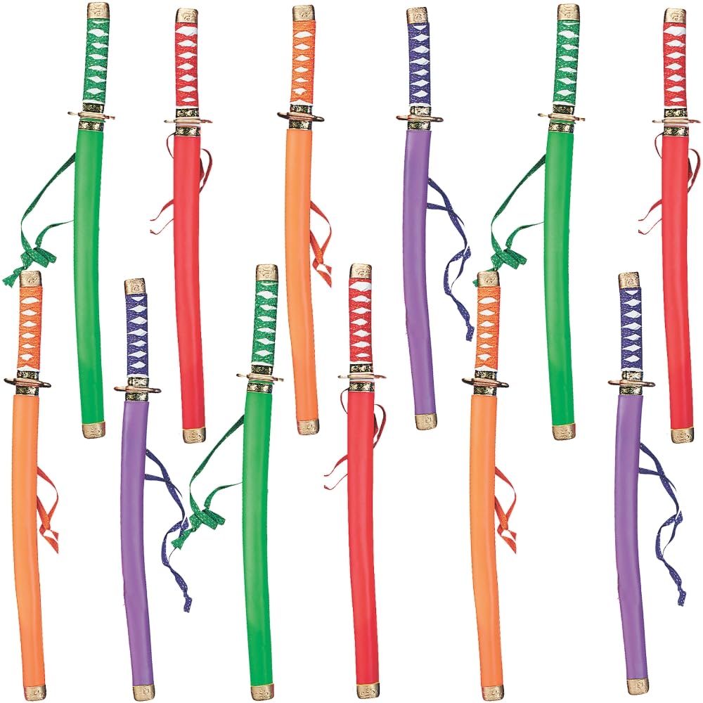 Amazon.com: Fun Express NEON Samurai Sword Toy for Kids 12 Pack